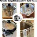 Tempered Glass Lid for Instant Pot 3 Quart - 7.6-Inch Pressure Cooker Accessories,Replacement Parts with Silicone Top Knob & Steam Vent - Heat-Resistant, Dishwasher Safe