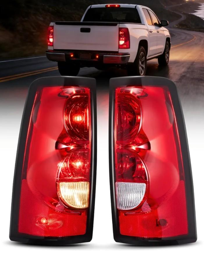 Tail Light Assembly Compatible with 2003 2004 2005 2006 Chevy Silverado 1500 1500HD 2500 2500HD 3500 2007 Chevrolet Classic OE Style Taillight Rear Lamp Driver and Passenger Side w/Bulbs