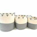 HD Large Fabric Rope Basket Set of 3