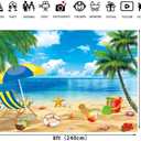 Tropical Beach Backdrop Hawaiian Beach Theme Party Photography Summer Vacation Indoor Outdoor Party Supplies(86FT)