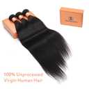 Human Hair Bundles Straight Bundles Human Hair 18 20 22 Inch No Tangle No Shedding Double Weft 3 Bundles 100% Unprocessed Brazilian Virgin Human Hair Extensions Natural Color