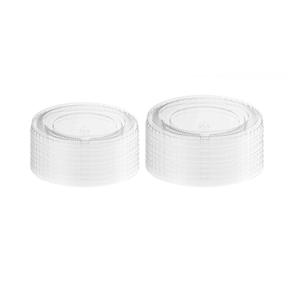 Squat Paper Soup Cup Lids, Clear Plastic, Round Shape, Fits 8 oz and 12 oz Cups, 50 Count