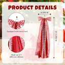 YKW Large Christmas Wreath Sash 27.5", 7 Mixed Ribbon Red Velvet Holiday Bow with Metal Clip, Big Tree Topper for Front Door Indoor Outdoor Xmas Decoration