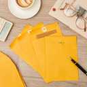 Geyee 100 Pcs 5'' x 7" Manilla Envelopes Clasp Gummed Mailing Envelopes Clasp Closure 28 lb Kraft Paper for Document School Office Business Home