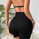3 Piece Tie Dye Ribbed Workout Shorts for Women Seamless Gym Athletic Yoga High Waist Shorts (Black, L)