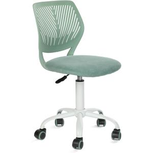 FurnitureR Writing Task Chair for Teens Boys Girls 360 Rolling Wheels Fabric Soft Pad Seat Breathable Backrest, Height Adjustable Liftup 29.5"-34.3", Morandi Aqua