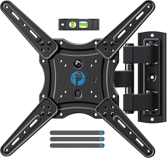 Pipishell Full Motion TV Wall Mount for 26-65 inch Flat or Curved TVs up to 77 lbs, TV Bracket Wall Mount with Articulating Arms, Extension, Tilt, Swivel, Leveling, Max VESA 400x400mm, PIMF7