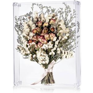 11x14 Acrylic Shadow Box, Assemble Display Case, DIY Tabletop/Wall Mount Display Frame, All Clear Memory Box for Dried Flowers/Kids Room/Birthday/Wedding(11x14x2.5, Need to be Assemble)