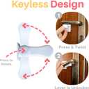 Inaya Child Proof Door Lever Lock (4-Pack) - Door Handle Lock - 3M Adhesive - Minimalist Design - No Drilling Child Safety Door Handle Locks