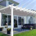 Patio 3'W x 12'L Waterproof Pergola Shade Cover Retractable Canopy Replacement, Outdoor Pergolas Fabric Covers for Patio, Sun Shades Cloth with Slide-On Wire Cable for Deck Gazebo Backyard, Light Grey