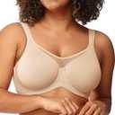 HSIA Minimizer Bras for Women Plus Size, Full Coverage Coolcomfort T Shirt Unlined Bra with Underwire for Heavy Breast, 36G, Nude 