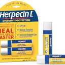 Herpecin L Lip Balm Stick with SPF30 and Lysine; Protects & Treats Cold Sores & Fever Blisters, Chapped Lips, 0.1oz - 2 Pack