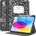 Supveco Case for iPad (A16) 11th Generation 11 inch (2025),iPad 10th Generation 10.9 inch (2022) with Pencil Holder-[Auto Wake/Sleep],Premium Folio Stand Case with Soft TPU Back Cover-Book