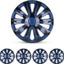 WOLFSTORM 4-Pack 15 Inches Wheel Rim Cover 15'' Hubcaps, Blue & Black | Redesign Fashion Style Replacement Hubcaps, Car Truck SUV Hub Accessories