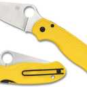 Spyderco Para 3 Lightweight Signature Knife with 2.58" Stainless Steel Blade and Durable FRN Handle - PlainEdge - C223 (Yellow)