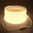 Samsion 5M COB Led Strip Lights for Bedroom 16.4ft LED Rope Lights Outdoor Waterproof Warm White AC 110V ~120V Connectable Led Flexible COB Lights for Indoor Ceiling Kitchen Cabinet Closet 3000K
