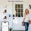 Veise VE017-K Fingerprint Smart Lock with 2 Knobs, App Control, Keyless Entry Front Door Lock Set, Electronic Touchscreen Keypad Deadbolt, Emergency Power Port, Easy Install, Auto-Lock, Matte Black