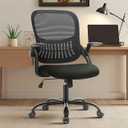 Sweetcrispy Executive Home Office Chair, Mesh Office Chair, Black | Ergonomic Executive, Adjustable Height, 360° Swivel Wheels, Mid-Back, Comfy Arms, Bedroom, Study, Student