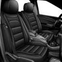 Fit for 2011-2020 Dodge Journey Car Seat Covers : Waterproof Faux Leather Seat Covers Automotive Breathable Seat Cushion Protector Airbag Compatible (2pcs Front, Black)