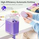 DoubleCare Automatic i Cord Knitting Machine, Electric i-Cord Knitter with 2 Rolls of Yarn and 1 Roll of 2M Iron Wire，Hands-Free Highly Knitting Tools，Fast DIY Craft Projects, Purple