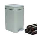 Dog Poop Trash Can Outside with Lid,7L/1.8Gal Outdoor Dog Poop Wast Trash Can Bucket with Step Pedal,Outdoor Pet Waste Container-(Include 75 Waste Bags)-Ideal for Yard,Porch-Sage Green