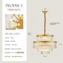 21.6" 14-Light Modern Crystal Chandelier Light Fixtures 4-Tier Gold Luxury Chandeliers for Dining Room Round Hanging Pendant Lighting for Living Room Kitchen Entryway Bedroom Foyer Hallway