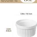 MALACASA Ramekins 8 oz Oven Safe, Porcelain Creme Brulee Ramekins Pudding Custard Cups Ceramic Souffle Dishes Ramakan Ramiken Ramicans Baking Bowls Set of 6, White, Series RAMEKIN-DISH