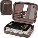 Bible Cover - Bible Case with Durable Handle, Men's Carrying Book Case Church Bag Bible, Fits Bibles up to 9.75" x 7.5", Protective with Zippered Pocket, Ideal for Father's Gift, Christian Gift
