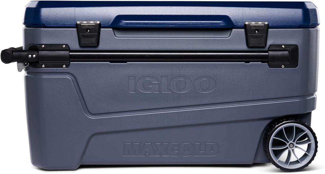 Igloo Maxcold Glide 110Qt Wheeled Cooler | Insulated Hard Shell Ice Chest,  Carbonite 168-Can