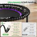 BCAN BT2 450/550LBS Mini Rebounder Trampoline for Adults with Bar, Fitness Trampoline with Bungees, Adjustable Handle, Stable & Quiet, Indoor Outdoor, Whole-Body Workout & Relaxation at Home-40IN