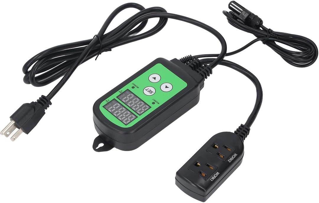 1500W Humidity Controller Pre Wired Outlet Stage Humidifier Dehumidifier LED Display Suitable for Greenhouses, Mushroom, Planting Tents (US Plug 100 to 240V)