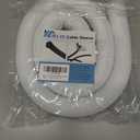 Cable Management Sleeves 1.5in - 2 Pack 4.1ft Split Braided Cable Sleeve White, Wire Organizers for Cords, Hard PE Cord Protectors from Pets, Flexible Cord Wrap Wire Sleeve for Computer Cord Organizer