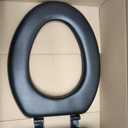 Soft Elongated Vinyl Toilet Seat, Black - 19 Inch Soft Vinyl Cover with Comfort Foam Cushioning - Fits All Elongated Size Fixtures - Easy to Install Fantasia by Achim Home Decor