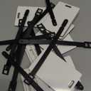 12 pcs Sublimation Luggage tag Blanks White Blank Travel Bag Baggage Tags with Strap Double Sided MDF Suitcase Label Tag with Slots