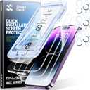 SMARTDEVIL 3-Pack Screen Protector for iPhone 14 Pro Max with 3-Pack Camera Lens Protector, Clear 9H Tempered Glass Film, Super Fast Installation (Dust-Free & Bubble-Free), Alignment Tool