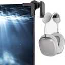 KDD Headset Stand for Monitor - Adjustable Headphone Holder with 360 Degree Rotation - Headphone Hanger for Desk - Sturdy and Space-Saving Design Cubical Accessories for Work