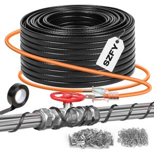3FT~200FT Heat Tape for Water Pipes, -40F Deicing Cable,Pipe Heat Cables for Roof,GutterFarmFreeze Protetion Heating Wires, Heated Water Hose,Plumbing Fixtures,120V 5W/FT (140FT)