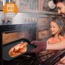 SS&CC Nonstick Baking Sheet Pan Set of 3, 0.8mm Carbon Steel Cookie Sheets for Oven - Half/Quarter/Jelly Roll Pans with Diamond Texture, PFOA-Free & Oven Safe (17.5x12, 15.5x10.2, 13.5x9.5 Inch) (Black)