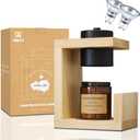 Candle Warmer Lamp, with 2 Bulbs,Timer & Dimmer,Simple Natural Wood,Compatible Up to 4.5 inch Candles,for Home Scented and Dcor110-120V (Wood)