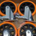 W B D WEIBIDA 6 inch Caster Wheels with Dual Locking, Casters Set of 4 Heavy Duty of 2400lbs, Premium Polyurethane No Noise Wheels for Cart, Workbench and Furniture
