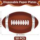 QZYL 50 PCS Football Plates, Football Party Plates, Football Shaped Disposable Paper Plates, Touchdown Party Plates, Football Party Supplies for Football Decorations Sports Birthday Decoration