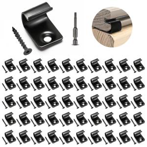 Starter Deck Clips, URABLAZ 50 Pack Universal Decking Clips with 52 Torx Srews, 1 Torx Bit, Stainless Steel Starter Clip Hidden Fasteners for 400 sq. ft. Composite Decking Board
