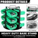 Geelin Rotating Storage Bins Tool Organizer 3 Tiers Hardware Crafts Small Parts, Nuts and Bolts, Revolving 12 Bins Storage for Workshop, Shed, Garage, Home(Green)