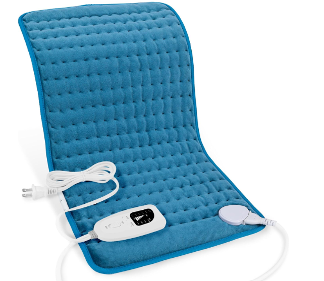 Deepsoon Heating Pad,Electric Heating Pads for Back,Neck,Abdomen,Moist Heating Pad for Shoulder,Knee,Arms,Legs,Dry/Moist Heat & Auto Shut Off,Christmas Gifts for Men and Women,Light Blue,24x12 Inch