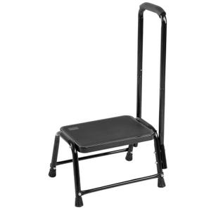 Leekpai Step Stool with Handle for Adults，Seniors Heavy Duty Holds 350 lbs.Stepping Stool for Elderly Adults, Attractive Black for Kitchen