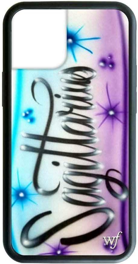 Wildflower Cases - Zodiac Airbrush Sagittarius Case, Compatible with Apple iPhone 12 Mini | Blue, Star, Zodiac, Trendy - Protective Black Bumper, 4ft Drop Test Certified, Women Owned Small Business