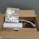 LEPOWER Wood Tripod Floor Lamp, Mid Century Standing Lamp, Modern Design Studying Light for Living Room, Bedroom, Study Room and Office, Flaxen Linen Shade with E26 Base Brown