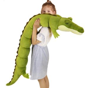 ELAINREN Large Realistic Crocodile Plush Giant Alligator Stuffed Animal Soft Green Crocodile Hugging Pillow Decor Gifts Xmas Birthday,47.2''