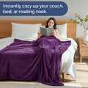 Ultra Soft Fleece Blanket Throw Size - Flannel Fleece Luxury Throw Blanket - Lightweight for Couch Bed Chair - Thick, Warm and Breathable - All Season Cozy Anti-Static Microplush Bedding, Purple