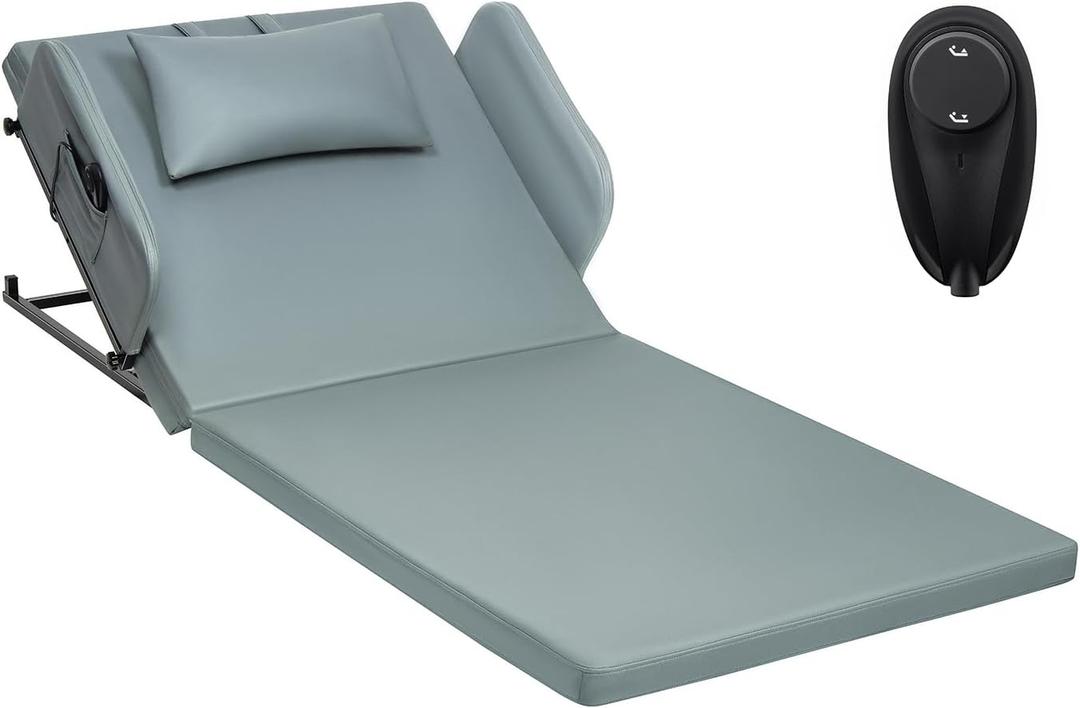 Lifting Bed Backrest - Electric Adjustable Power Bed Wedge Mattress with Pillow Cover for Elderly, Patient, Pregnant Women to Sitting and Sleeping Positioning Assistance, Steel Frame